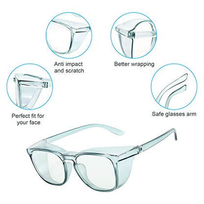 Stylish Safety Glasses Goggles for Women Girls Anti-fog Glasses Protective Eyewear Clear Glasses - color: 3 Pack: Blue+tortoise+black