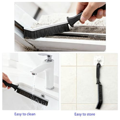 7 Pcs Hard Bristle Crevice Cleaning Brush Set - for Grout, Tight Spaces & Gap Cleaning, Deep Reach Narrow Scrubber Tools for Bathroom Tiles, Kitchen Sink, Window Tracks & Car Vents, Home Essentials
