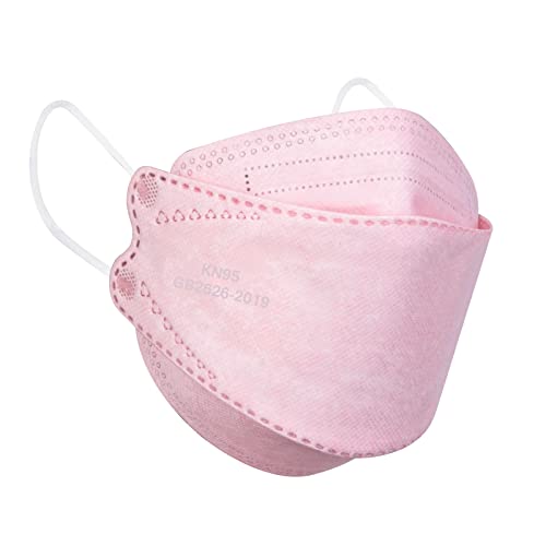 Borje KN95 Face Masks for Adults 50 Pack,5-Ply Pink Disposable Face Mask Against PM 2.5 Smoke & Dust, Filtration Efficiency 95% - color: Pink=50pcs