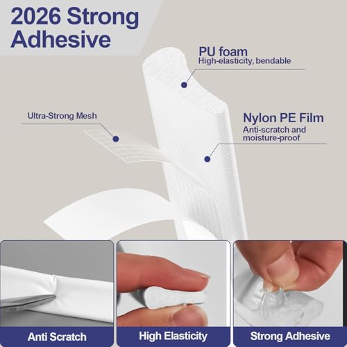 Weather Stripping Door Seal Strip, 196'' Foam Weatherstripping Window Sealer Winter, Soundproofing Self Adhesive Window Insulation Door Draft Stopper Gap Filler for Front Frame - size: 196 Inch