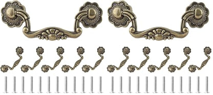 Uenhoy 6 Pcs 3 Inch Bail Handle Drop Pulls Vintage Drop Bail Drawer Pulls Antique Bronze Cabinet Pull Handles (3" Hole Spacing, 4" Total Length) (Pack of 2) - size: 3 Inch Hole Spacing (Pack of 2)