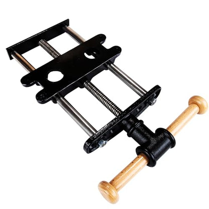 O'SKOOL 9 Inch Quick Release Workbench Front Vise for Woodworking, Heavy Duty Cast Iron Bench Vise with Beechwood Handle, WBA002