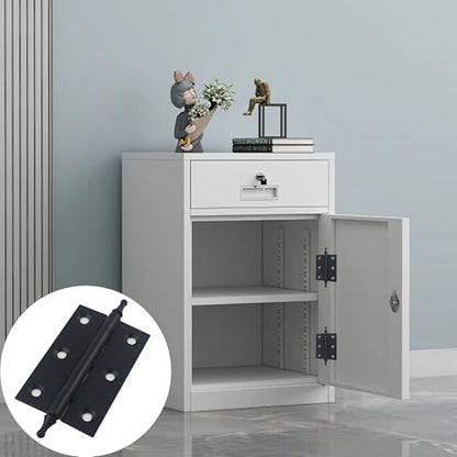 2.5 Inch Antique Style Solid Brass Butt Hinges with Ball Finials, Black Plated Butt Hinges with for Furniture Cabinet Drawer Door, 2PCS - size: 2.5 Inch