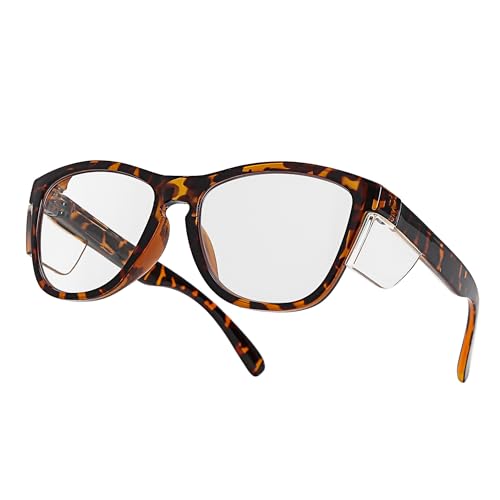 Z87 Anti-Fog Photochromic UV400 Blue Light Blocking Impact Resistant Protective Wraparound safety Glasses - color: Leopard