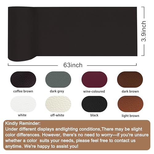 Leather Repair Tape,3.9 x 63 Inches Self Adhesive Repair Patch,Vinyl Leather Repair Kit for Furniture,Couches,Car Seats,Sofas,Office Chairs,Coffee - color: Coffee, size: 3.9*63inch