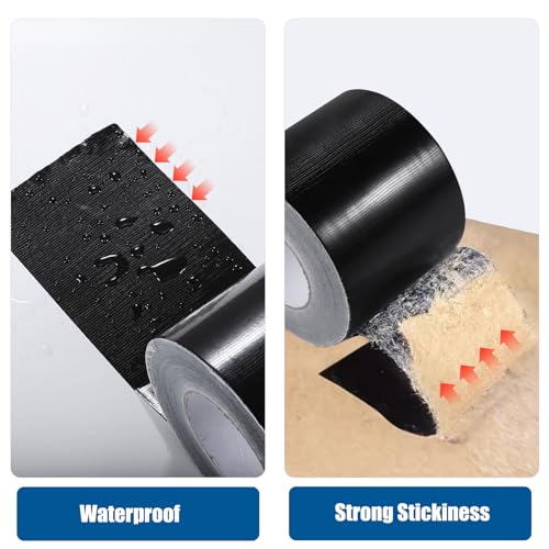 Outdoor Waterproof Repair Tape, Heavy Duty UV Proof Patch for RV, Awning, Tent, Tarp, Boat Cover and Fabric Repair, Black 6 in x 180 ft - size: 6 inches x 180 ft