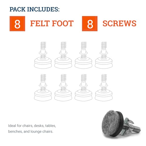 Furniture Levelers for Uneven Floors - 8 Pack Adjustable Leveling Feet Heavy Duty Table Leg Levelers, Chair Stabilizers Support 400 lbs - 1/4-20 Furniture Leveling Pads - size: 8 Pack