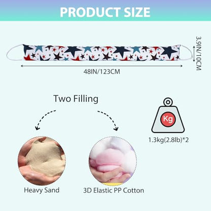Weighted Door Draft Stopper, 2 Pack 48 Inch Under Door Blocker, Bottom of Door Window Air Noise Light Gap Filler, Saving Energy Cartoon Print Canvas Cotton 2.8Lb - size: 48 inch
