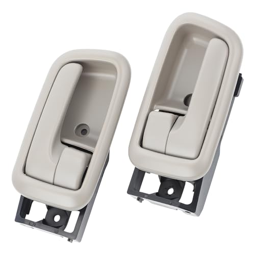 Interior Door Handle W/Bezel (Pair), Driver Left and Passenger Right Side Fit for Toyota Tundra 2000-2006 Inside Handle Door Replaces 692050C010B1 692060C010B1 - color: Beige, size: Left and Passenger Right Side