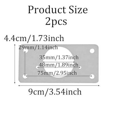 2Pcs 3.54 x 1.73 Inch Cabinet Hinge Repair Plate, Stainless Steel Hinge Fixing Plates with Mounting Screws for Cabinets, Cupboards, Lockers, and Furniture Repair(Hinge Cup) - size: 2Pcs Hinge Cup