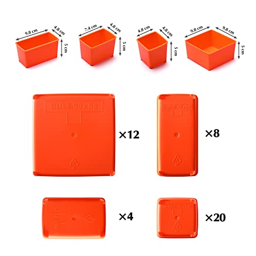 EMENTOL 2PCS Multi-Purpose Portable Organizer Box Set with 44-Removable Compartments, 2 Pieces Professional Boxes with Dimension 16.2"L*13"W*2.3"H - size: 2 PCS