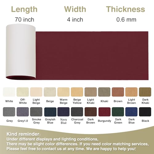 Gheeidau Canvas Repair Tape 4×70 Inch Waterproof Self-Adhesive Fabric Repair Patch for Repairing Boat Covers,Tents,Patio Umbrellas,Car Seats,Luggage,Sofas.(Burgundy) - color: Burgundy