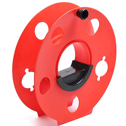 Homeon Wheels Heavy Duty Impact Resistant Plastic Extension Cord Storage Reel Durable & Safe, Lightweight & Portable, Ideal for Outdoor Projects & DIY Maintenance 100 Feet RED - style: Cord reel