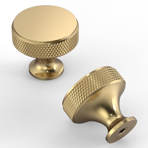 Amerdeco 10 Pack Champagne Bronze Knurled Cabinet Knobs Kitchen Cabinet Handles for Drawer, Cupboard and Wardrobe ZH0036 - color: Champagne Bronze
