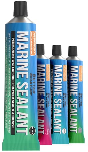 Marine Sealant and Adhesive, Waterproof Marine Grade Caulk, High-Temperature Water Sealant for Boat, Auto, and RV, Silicone-Free, Black, 1 Tube, 3 Oz - color: Black, size: 3 oz