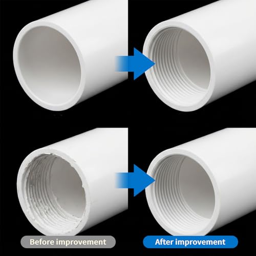 PVC Pipe Threader Set, 3Pcs Integrated Internal & External Pipe Threading Tool for 1/2", 3/4", 1" PVC Pipes, Includes 2 Rolls of 6M Tape, Ideal for Plumbing Repairs & Irrigation Systems