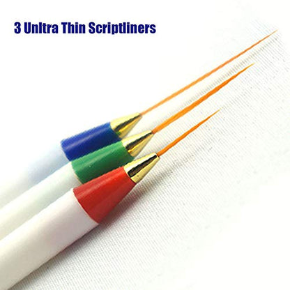 15 Pcs Detail Fine Paint Brushes Micro Mini Tiny Artist Paintbrush Set | Ultra Fine Point Tip | for Miniature Acrylic Script Liner Oil Watercolor Nail Art Painting
