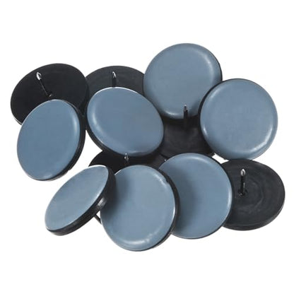 M METERXITY 12-Pack Nail on Furniture Sliders, 1.5" (38mm) PTFE Chair Sliders Glides Round Pads for Chair/Table, Furniture Movers Leg Floor Protectors [Grey] - size: 1.5" (38mm)