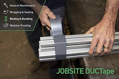 IPG JobSite DUCTape, Contractor Grade Duct Tape, 1.88" x 60 yd, Silver (Single Roll) - color: Silver, size: 1.88" x 60 yd
