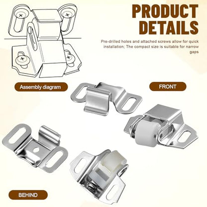 Shimeyao 1 Set Mailbox Replacement Roller Catch Latch with Screws Hardware Roller Wheel Spring Door Catch Latch for Cabinet Doors Rv Camper Kitchen