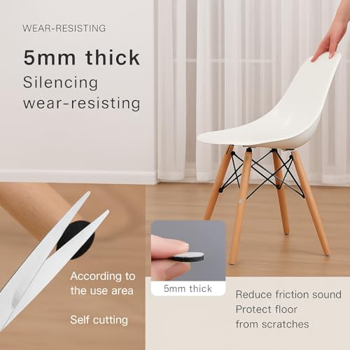 30 Pcs Non Slip Furniture Pads, Rubber Feet for Furniture Leg Floor Protectors Sliders for Hardwood Floors(1.38", Round, Square)
