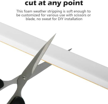 ToLanbbt White Door Window Weather Stripping Self Adhesive Foam Tape High Density Foam Sealing Strip Window Insulation Weatherproof Gasket Tape 1/2" Wide X 1/4" Thick, 33 Ft X 2 Rolls, Total 66 Feet - color: White, size: 1/2 in X 1/4 in X 66ft