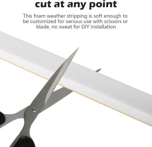 ToLanbbt White Door Window Weather Stripping Self Adhesive Foam Tape High Density Foam Sealing Strip Window Insulation Weatherproof Gasket Tape 1/2" Wide X 1/4" Thick, 21 Ft X 2 Rolls, Total 42 Feet - color: White, size: 1/2 In x 1/4 In x 42Ft