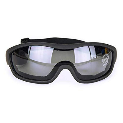 Viriber Unisex Motorcycle Goggles - Transparent, Adjustable, Scratch-Resistant Lens, UV 400 Protection, Anti-Collision - color: Transparent