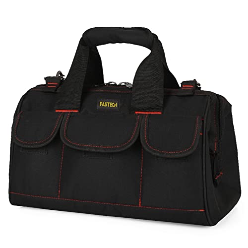 FASTECH 17-inch Heavy Duty Tote Bag With Wide Mouth For Tool Storage, Carrier and Organizer,Tools Bag for Men, Wide Mouth Tool Bag With Inside Pockets (17 Inch) - size: 17IN