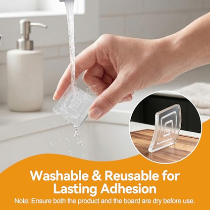 Rubber Feet for Cutting Board, 20PCS Cutting Board Feet Non Slip, 1.2x1.2 inches Clear Adhesive Silicone Rubber Feet Waterproof Reusable Square