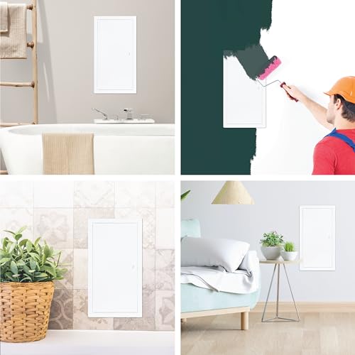 10" x 20" White Metal Access Panel, Service Shaft Door, Plumbing, Electricity Heating Alarm Wall for Drywall, Bathroom Services Hole Cover, Wall Covering - size: 10" x 20"