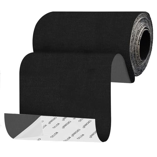 Canvas Patch 4 "x 60 ", Self-Adhesive Waterproof Canvas Patch Set for Repairing Tents, Couch, Boat Covers, Camping Chairs, Awnings, Car Seats.(Black) - color: Black, size: 4"×60"