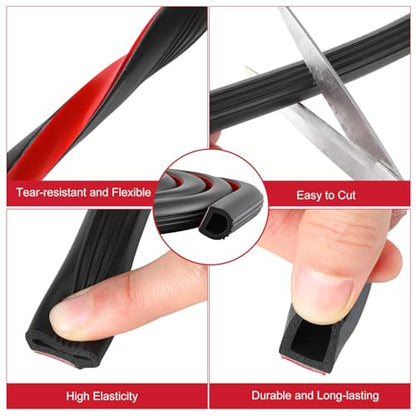 Pangda 13Ft D Shape Rubber Weather Stripping Foam Self-Adhesive EPDM Seal Strip for Noise Reduction Waterproof Dustproof for Cars Boats RVs Windows Doors (0.59" W x 0.55" H) - size: 13ft L, style: 0.59" W X 0.55" H
