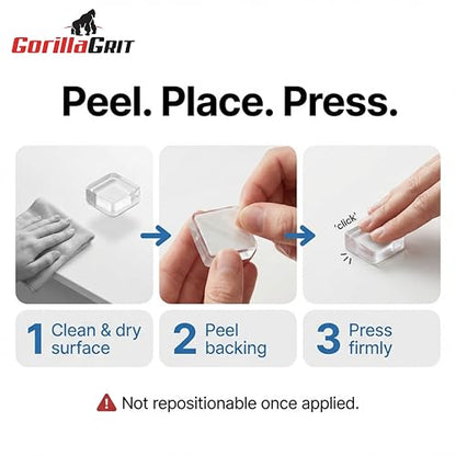 Clear Tall Square Adhesive Rubber Bumper Pads - Rubber Feet for Speakers, Electronics, Furniture, Appliances, Audio Equipment - 50 Pieces - size: 50 Pcs Clear
