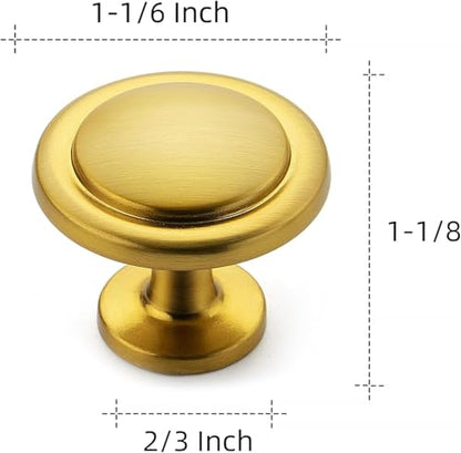 Ravinte 30 Pack Brushed Brass Cabinet Pulls - 1-1/4 inch Kitchen Cabinet Knobs & Drawer Pulls for Dresser Drawers - color: Brushed Brass
