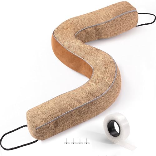 Door Draft Stopper,36 Inch Weighted Under Door Draft, Heavy Duty Soundproof Bottom of Door,Blocks Cold Air/Noise/Wind,Easy Install,Save Energy,Machine Washable,Home Essentials (Brown-36inch)