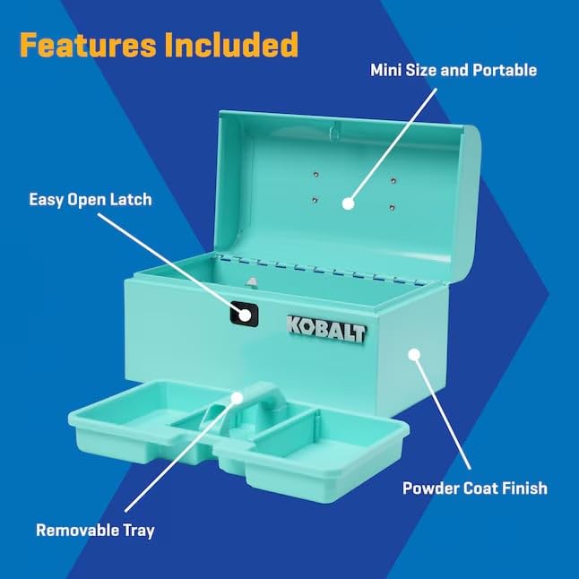 K.balt Retro Portable Mini Toolbox Teal Steel Tool Box - color: Teal, size: Retro