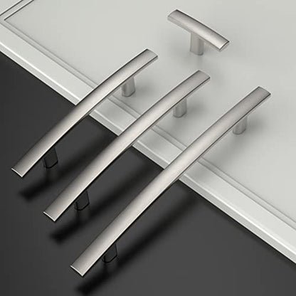 Amerdeco 10 Pack Brushed Satin Nickel 3 Inch(76mm) Hole Centers Kitchen Cabinet Pulls Hardware Kitchen Handles for Cabinets Cupboard Handles Drawer Pulls ZH0003 - color: Brushed Satin Nickel, size: 3"/76MM Hole Center