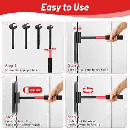 4 in 1 Door Hinge Adjustment Tool Upgraded,Hinge Gap Adjusting Wrench,Door Repair Kit for Residential and Commercial,Hinge Wrench Bender Set with Rubber Grip,Cabinet Alignment Fits 14mm-25mm Hinges - style: Upgraded 4-in-1