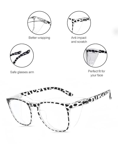 Stylish Safety Glasses Goggles for Women Girls Anti-fog Glasses Protective Eyewear Clear Glasses - color: 3 Pack: New-toise+clear+gray