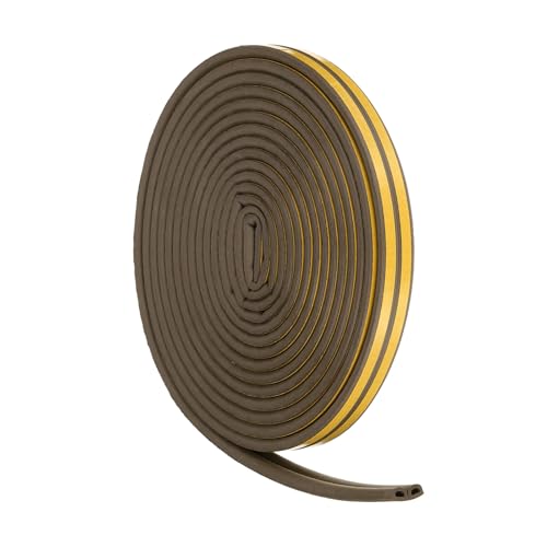 uxcell 33 Ft Weather Stripping Seal Strip for Doors/Window, 1/4 Inch x 3/8 Inch Self Adhesive D Type Foam Sealing Tape, Soundproofing Door Seal Strip Brown - color: Brown, size: 33 Ft
