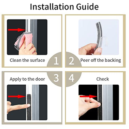 Strong Adhesive Brush Weather Stripping,0.6in Thick x 0.4in(W) x 33FT,Grey for Sliding Windows/Doors - Car Door Seal for Soundproofing,Dustproof,Winter Windproof & Warm,Waterproof,DIY Install - size: 0.6"x0.4inx32.8ft