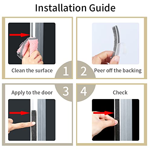 Door Gap Sliding Window High Viscosity Sealing Strip (0.9"x0.4"x32.8FT), Shock Absorbing Buffer Sound and Noise Reduction, Weatherproof Sealing Strip (Grey) - size: 0.9"x0.4"x32.8FT
