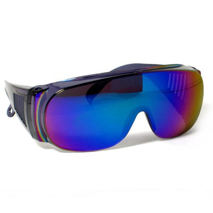 Calabria Fit Over Safety Glasses | Polarized Sunglasses Over Glasses | Wrap Around Anti-Fog | Scratch Resistant | Unisex - color: Blue
