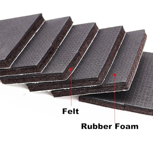 8PCS 3" Non Slip Furniture Pads Self Adhesive Rubber Feet Non Skid Furniture Floor Protectors Square Black