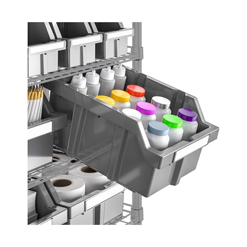 Seville Classics Commerical Grade NSF-Certified Bin Rack Storage Steel Wire Shelving System - 22 Bins - Gray - color: Gray, size: 22 Bin