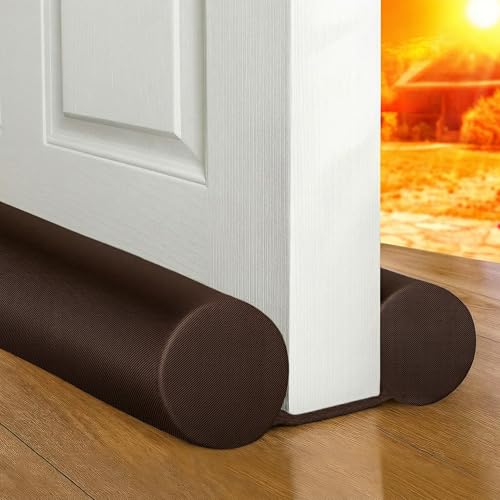 MAXTID Under The Door Draft Blocker Weather Stripping Kit - Brown Draft Stopper for Soundproof Seal, 36 Inch Door Sealer - color: Brown, size: 36 in