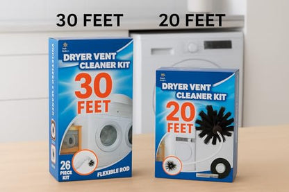 30-Feet Dryer Vent Cleaner Kit - Innovative Lint Remover Reusable Strong Nylon| Flexible Lint Brush with Drill Attachment for Faster Cleaning 30 Feet Long - size: 30 Feet