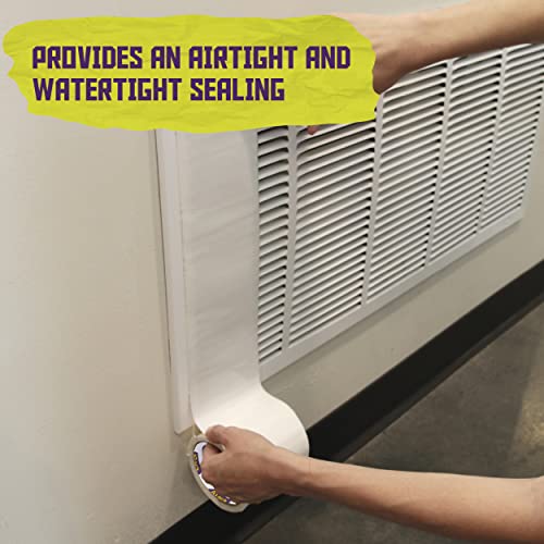 ATack Waterproof Patch and Seal Tape, White, 4 Inches x 10 Feet, Water Barrier Tape for Stop Leak Repair on Pipes, Chimney, Roof, Boat, and HVAC - color: White