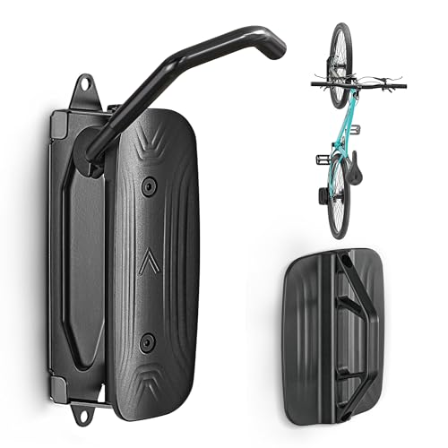 monTEK Swivel Bike Wall Mount, Bike Hangers for Garage, Space-Saving Vertical Bike Rack, Sturdy Bike Storage Rack Holds Up to 66lbs, Easy to Install, Black - size: 1 PACK
